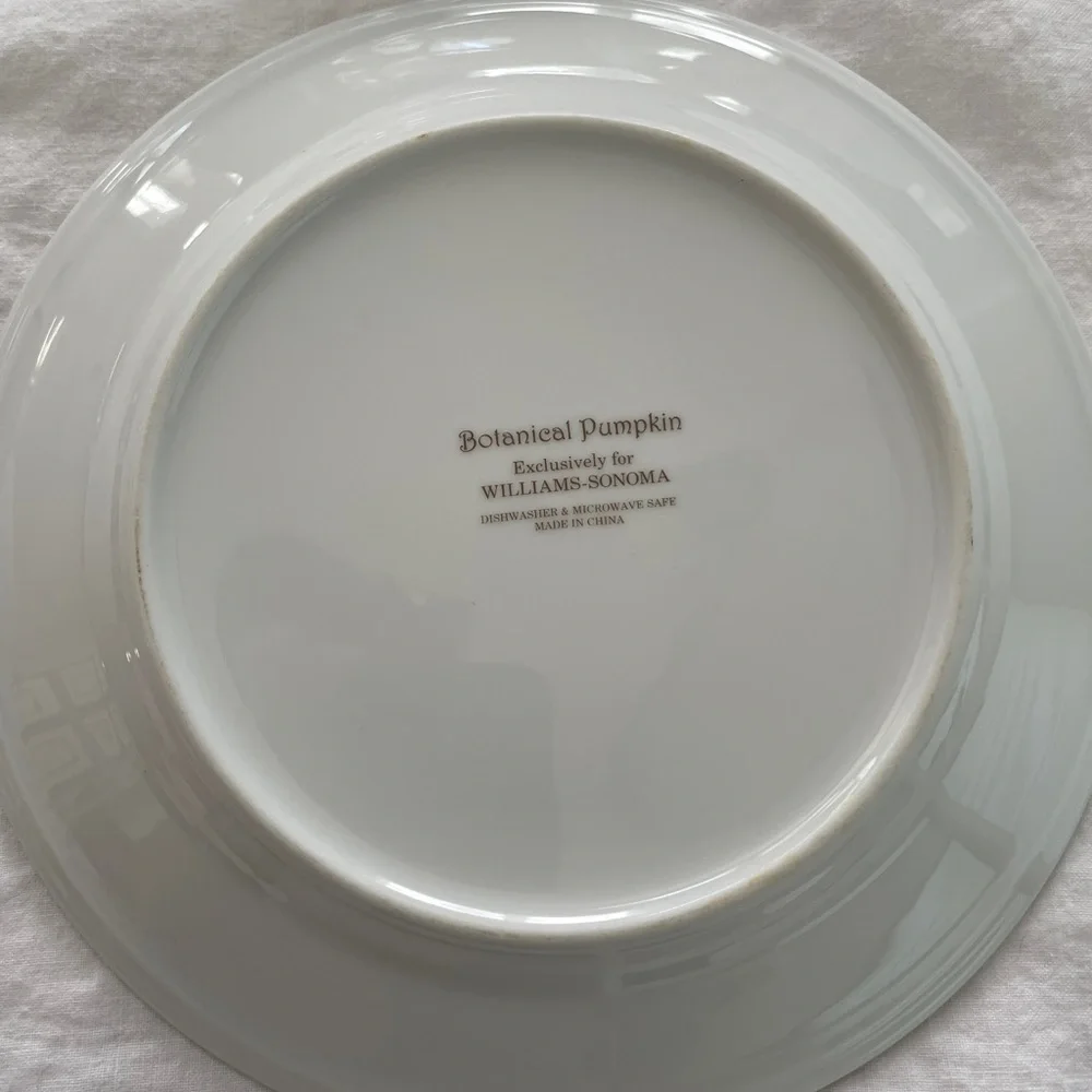 Williams Sonoma Botanical Pumpkin Salad Dessert Plates 8.5” diameter (Set of 4)